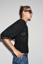 РОМАНТИЧНЫЙ КАРДИГАН С КОМБИНИРОВАННЫМИ ДЕТАЛЯМИ — ZARA