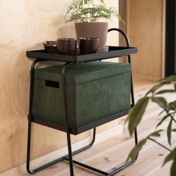 IKEA GJÄTTA  (ИКЕА ГЙЭТТА)  -  Коробка с крышкой - бархат тёмно-зелёный 25x35x20 см
