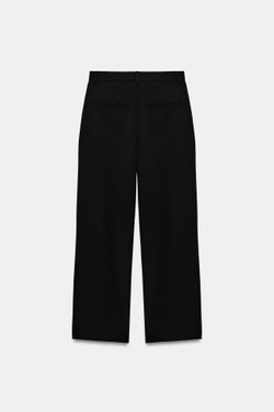 ZARA БРЮКИ СО СКЛАДКАМИ, ЧЕРНЫЙ