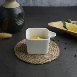 Соусник 70 мл 7,5*6 см h4,5 см Mini Mix прямоуг. с ручкой белый фарфор P.L. Proff Cuisine [6]