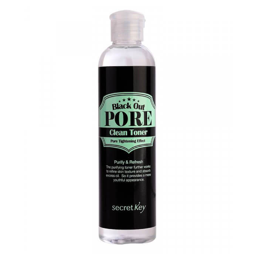 Secret Key Тоник с древесным углем для очищения и сужения пор Black Out Pore Clean Toner 250 мл/Корея (94524)