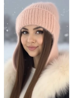 шапка ушанка вязаная зимняя ангора пушистая