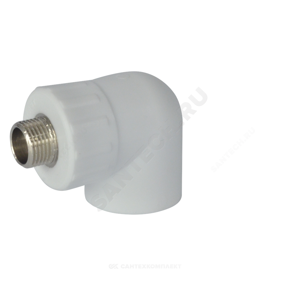 Угольник PP-R комбинированный белый Дн 32х3/4" НР RTP (РосТурПласт) 10805