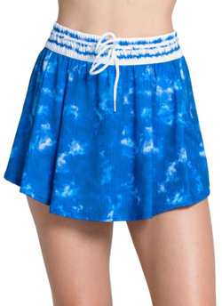 Женская теннисная юбка Lucky in Love High Waist Shibori Stripe — royal
