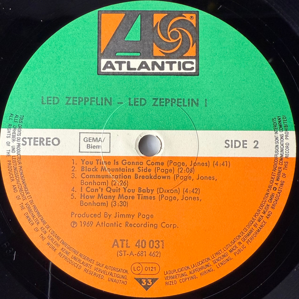 Led Zeppelin ‎– Led Zeppelin (Германия)