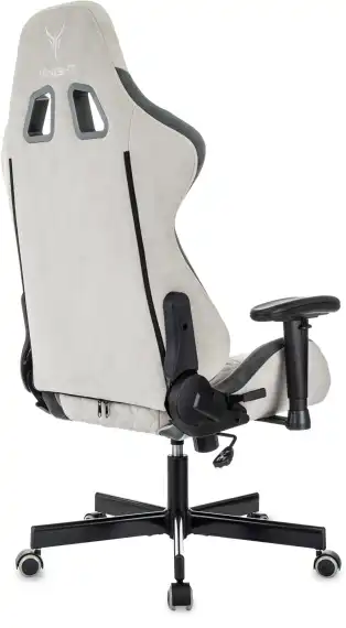 Кресло игровое Knight Regal Fabric светло-серый/серый искусственная замша с подголов. крестов. металл