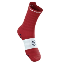 Теннисные носки Compressport Pro Racing v4.0 Ultralight Run High 1P - pompeian red/white