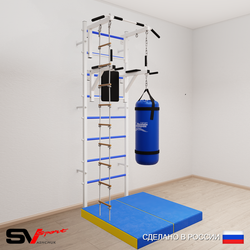 Шведская стенка Sv Sport 5726 (Турник стандарт/Брусья/Лестница/Цепь/Мешок 22кг/Мат 1м)
