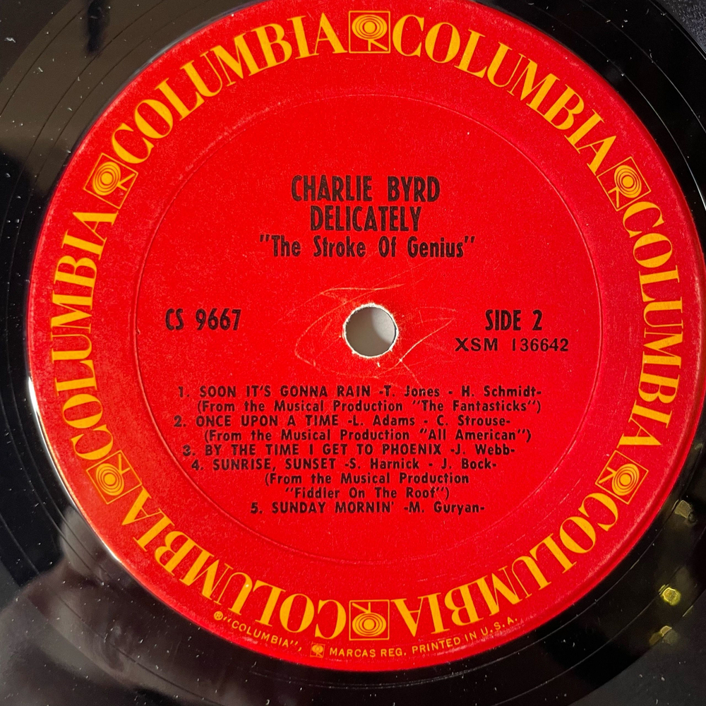 Винтажная виниловая пластинка LP Charlie Byrd Delicately (США 1973)
