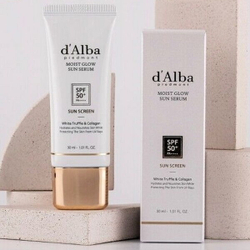 Солнцезащитная сыворотка с трюфелем D'Alba Moist Glow Sun Serum White Truffle&Collagen Sun Screen SPF50+ PA++++, 30мл