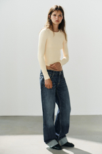 ХЛОПКОВАЯ ФУТБОЛКА С ДЛИННЫМИ РУКАВАМИ — ZARA