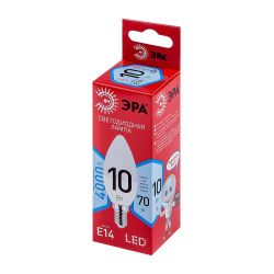 Лампа светодиодная ЭРА RED LINE LED B35-10W-840-E14 R 10Вт свеча нейтральный белый свет Е14 | Лампы cветодиодные Свеча (B/C)