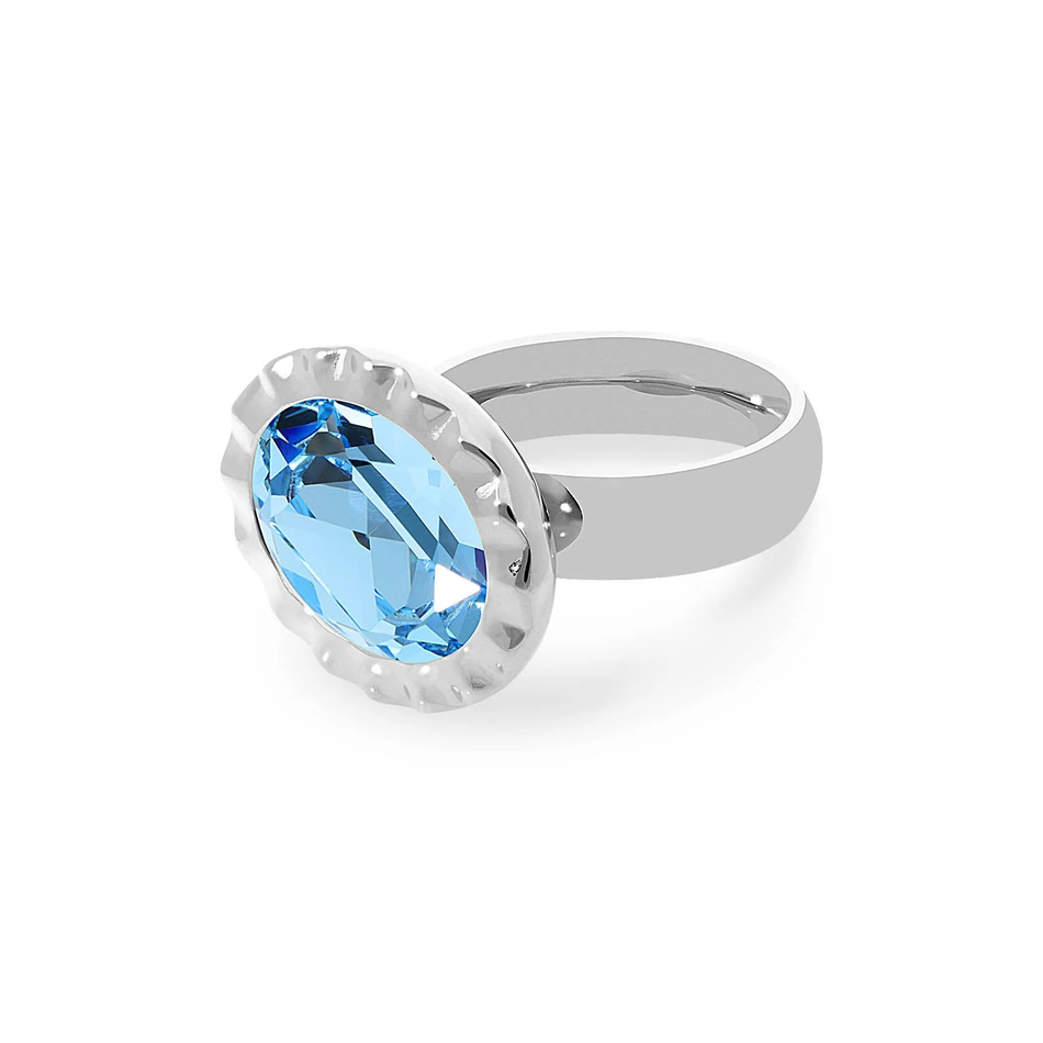 Кольцо Qudo TIVOLA UNICA big (S/P) Aquamarine 58 686505 размер 18,5
