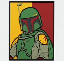 3D Картина по номерам из дерева Боба Фетт, 38x50 см