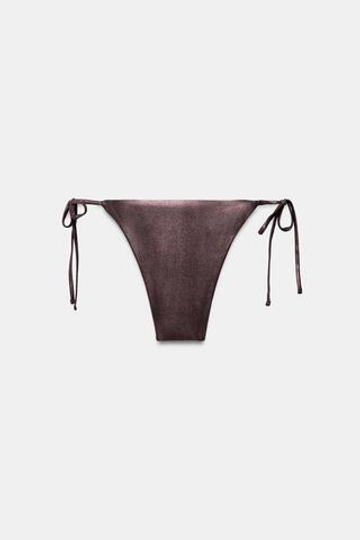 ZARA ПЛАВКИ-БИКИНИ С МЕТАЛЛИЧЕСКИМ ЭФФЕКТОМ, КОРИЧНЕВЫЙ