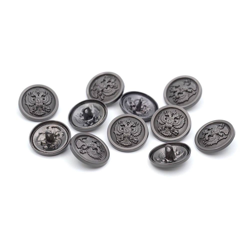 Пуговицы металл на ножке 36L=23 мм, (m.nickel (матовый черный никель)), 12 шт, ME354