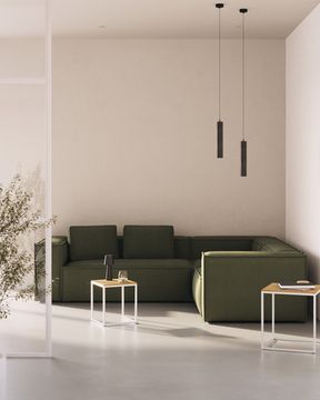 Угловой 4-х местный диван Blok серый вельвет 320 x 230 cm