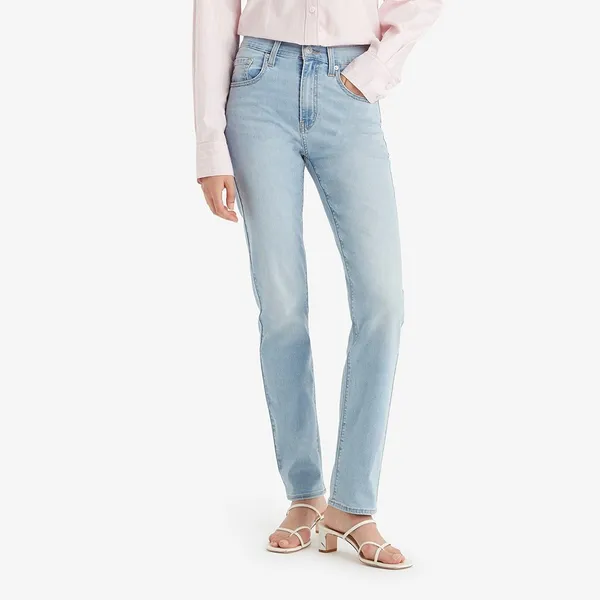 Джинсы женские LEVI'S 724 HIGH RISE STRAIGHT LIGHT INDIGO - WORN IN