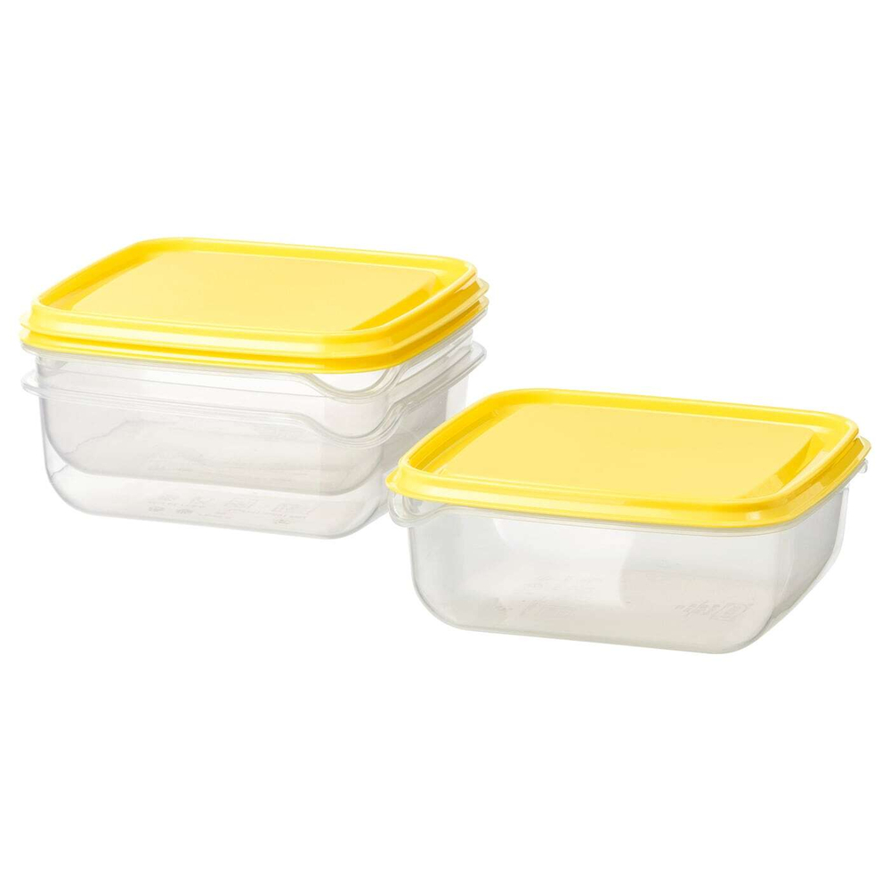 IKEA PRUTA  (ИКЕА ПРУТА)  -  Контейнер для пищевых продуктов, прозрачный/желтый, 0,6 л