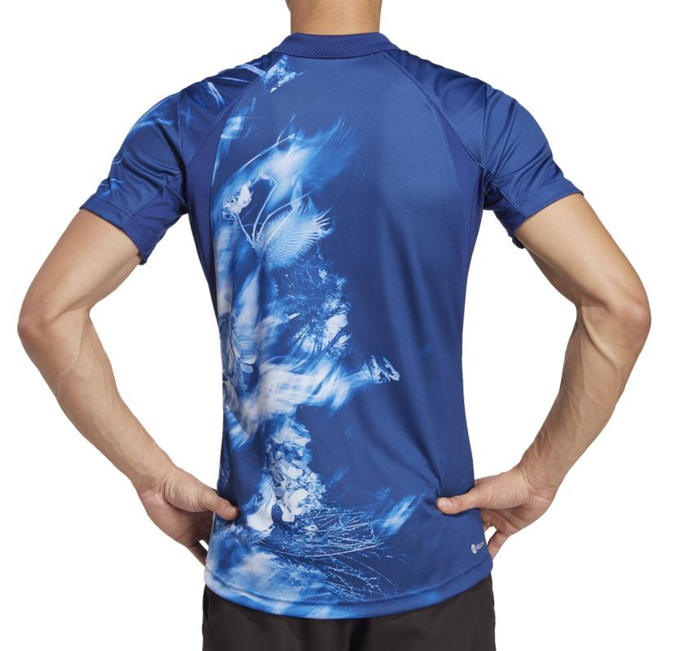 Мужское теннисное поло Adidas Melbourne Freelift Polo - разноцветный/victory blue/white