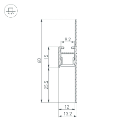 Профиль ARH-PLINTUS-FANTOM-2000 WHITE (Arlight, Алюминий) 034983