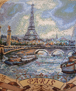 Декоративный гобеленовый чехол для интерьерной подушки Париж 47х47