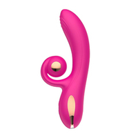 Розовый вибратор-кролик 18,6см с функцией вращения Secwell Bean Sprout Twisting Vibration G-spot Massager Pink SW3052
