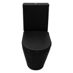Унитаз-компакт Azario Black Queen 370х605х800 безободковый, с быстросъемным сиденьем микролифт, черный матовый (AZ-8380)