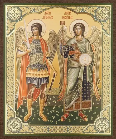 Икона "Михаил и Гавриил Архангелы" 10х12 на МДФ-6 (1012-1434)