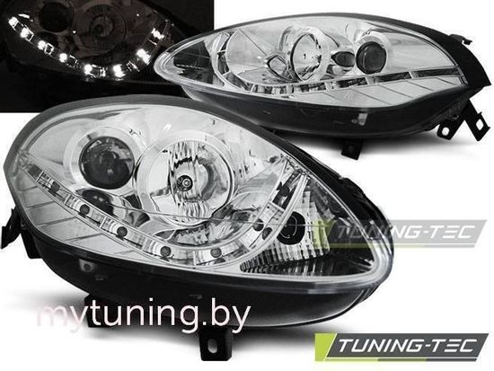 Передние фары Fiat Bravo 2 daylight chrome