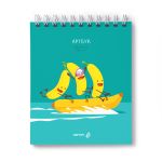 Артбук (скетчбук) 100 г/м², 175х200 мм, на гребне 80 л., 2 шт, блок белый, жесткая подложка, На банане 01371, Светоч А163