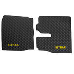 Ковры Sitrak MAX (экокожа, черный, черный кант, желтая вышивка)