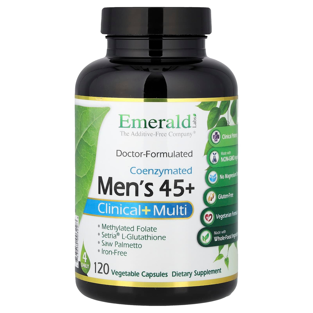 Emerald Laboratories, Coenzymated Men's 45+ Clinical + Multi, 120 растительных капсул