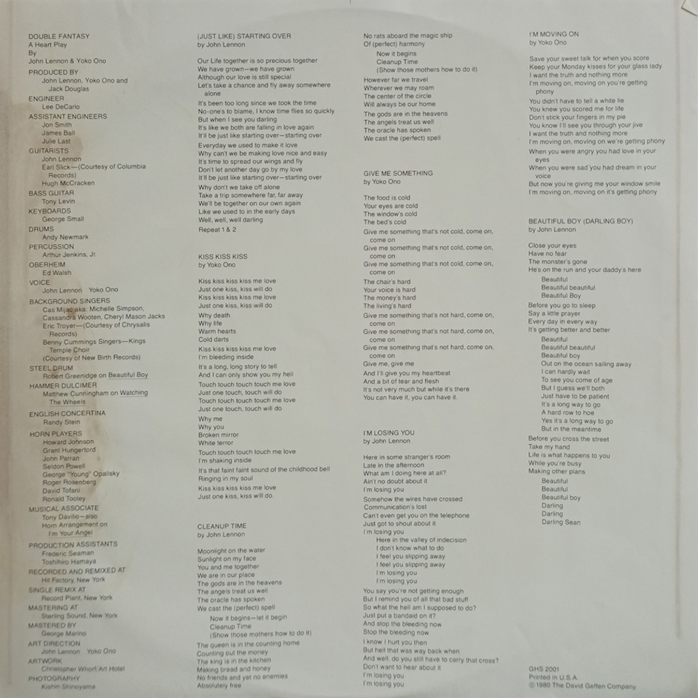 John Lennon & Yoko Ono / Double Fantasy (LP)