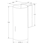 Цилиндрическая пристенная вытяжка Meferi TUBE35BK ULTRA фото 3