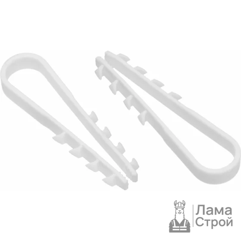 Дюбель хомут для круглого кабеля, 5 × 10 мм 100 шт, белый