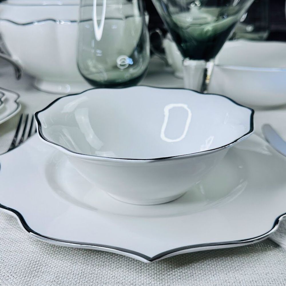 Lenardi 205-595 Набор из 6 салатников 18см MAGNOLIA SILVER в под.уп.(х6)Фарфор
