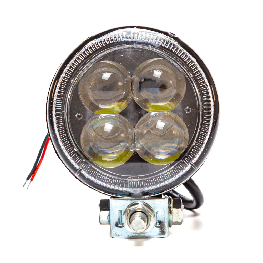 AE12R-4LED-LENS-HC Фара светодиодная дополнительная, круглая 85*95*50, направленный свет, 4 диода, линзованная, крепление по центру, 12 Вт, 10-30 В