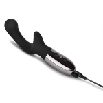 Черный вибромассажер 19см с двумя моторами Le Wand XO Black LW-039-BLK
