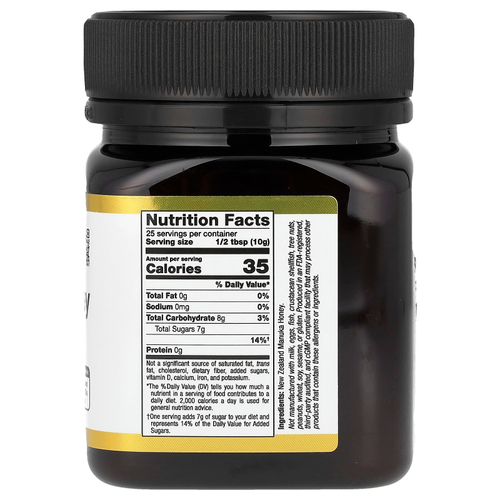California Gold Nutrition, SUPERFOODS, монофлорный мед манука, MGO 263+, 250 г (8,8 унции)