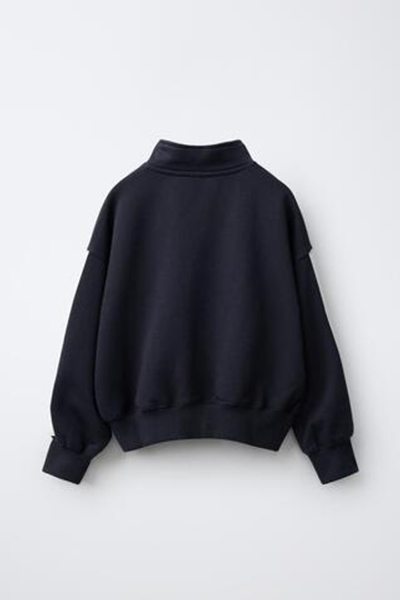 ZARA ТОЛСТОВКА С ВОРОТНИКОМ-СТОЙКОЙ, МОРСКОЙ СИНИЙ