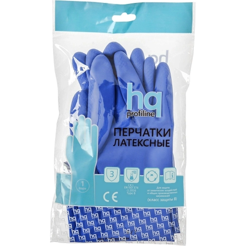 HQ Profiline: Перчатки резиновые XL синие