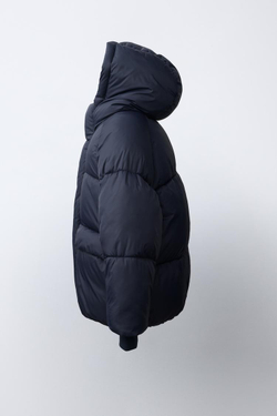 ZARA СТЕГАНАЯ КУРТКА С КАПЮШОНОМ WATER REPELLENT, МОРСКОЙ СИНИЙ