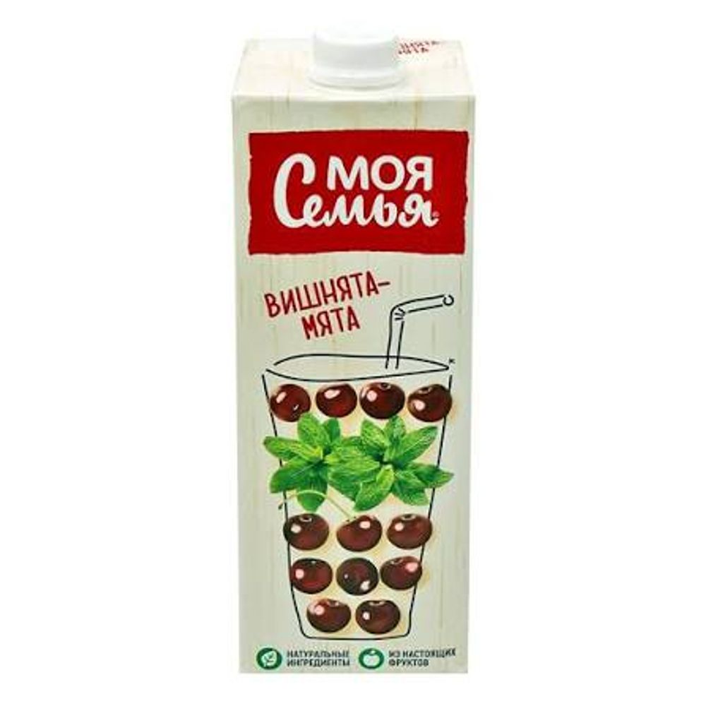 Напиток сокосодержащий Моя Семья Вишня-Мята 1,93 л
