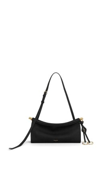 ALAÏA СУМКА LE CLICK EAST WEST ИЗ НУБУКА, ЧЕРНЫЙ