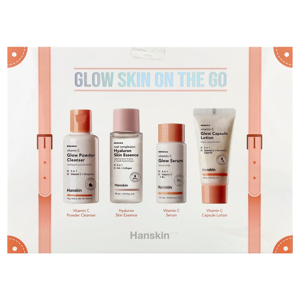 Hanskin, On the Go, для сияющей кожи, набор из 4 предметов