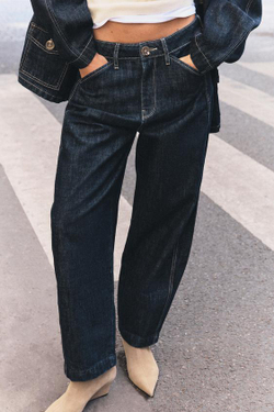 ZARA ДЖИНСЫ Z1975 TAPERED: ВЫСОКАЯ ПОСАДКА, СИНИЙ
