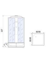 Душевая кабина RIVER QUADRO XL 90/41 MT с поддоном 90x90x220 10000013949 Универсальная Квадрат
