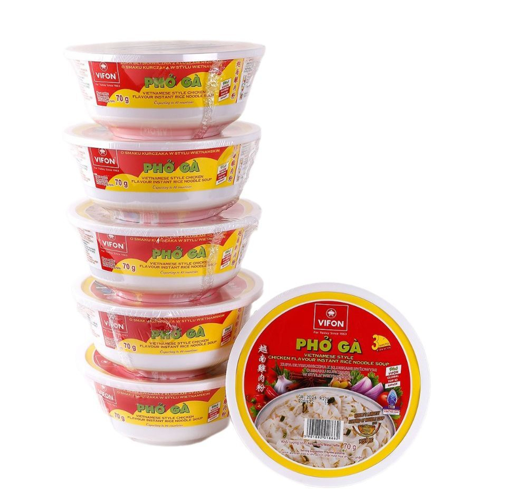 Рисовая лапша ФО ГА Vifon со вкусом курицы в стакане (Вьетнам), 6шт * 70г
