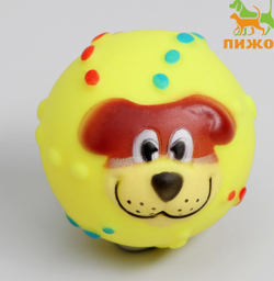 Игрушка для собак «Мяч Джим», 6 см, пищащая, винил,